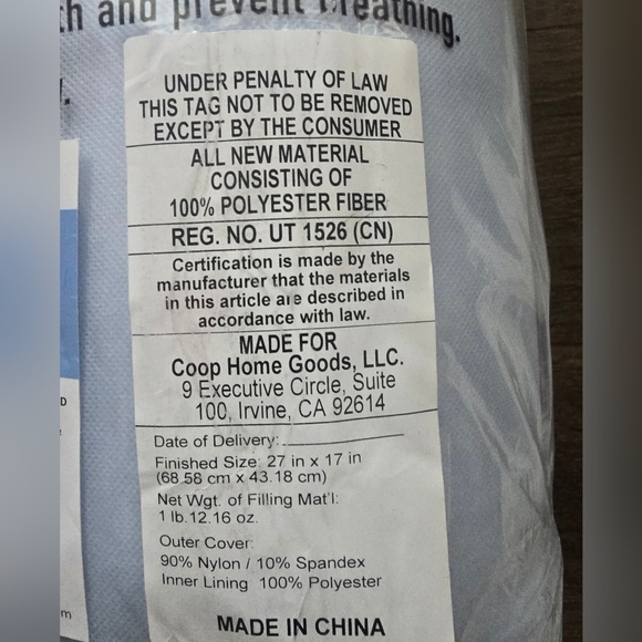 Coop Home Goods Essence Cooling Down Alternative Pillows Set of 2, Queen Size - Picture 12 of 15